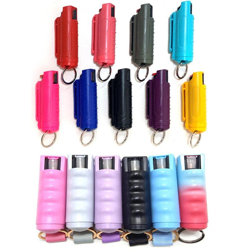 

15 Colors Security Product 20ml Spray Keychain Self Defense Wolf Self-Defenses Keychains Outdoor Female Key chains Finger Grip For Accurate Aim With Retail Packing