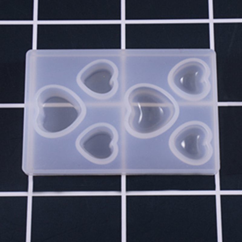 5 5-Pcs Star Moon/Cat Footprint/Love Heart Jewelry Silicone Paint With Gat For Polymer Clay, Crafting, Hars Epoxy, Hanger Diy