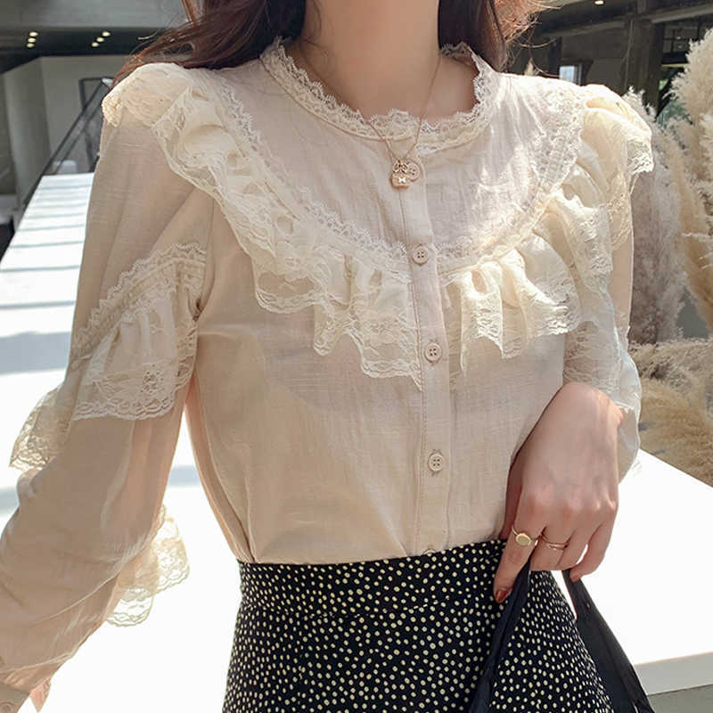 Blouse Women Blusas Mujer De Moda Apricot Cotton Linen Blouse Shirt Long Sleeve Stand Collar Lace Tops Women Blusa E147 210602
Blouse Women Blusas Mujer De Moda Apricot Cotton Linen Blouse Shirt Long Sleeve Stand Collar Lace Tops Women Blusa E147 210602