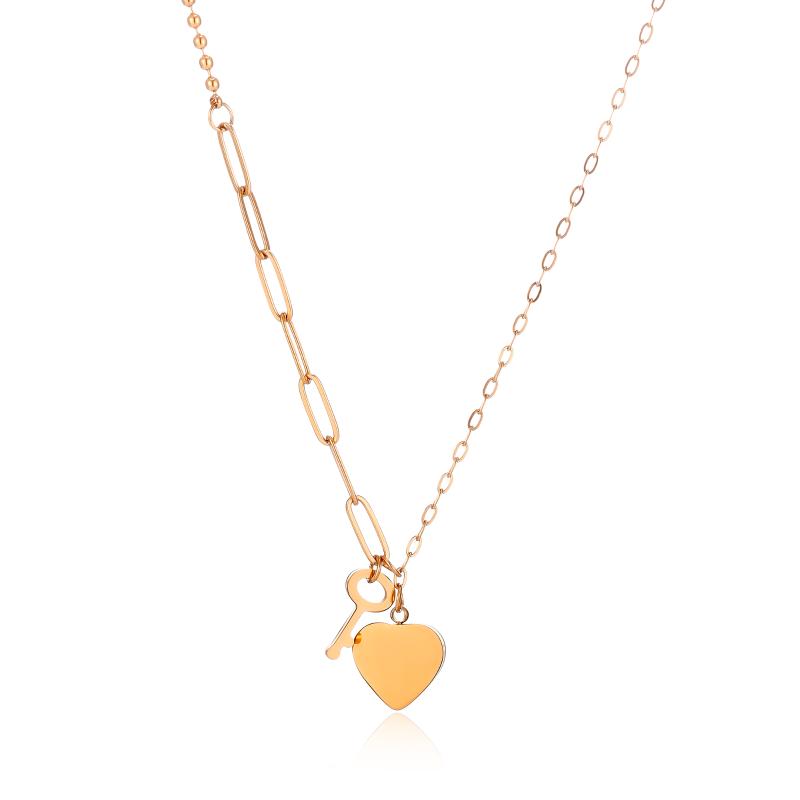 Chokers Gold Plated Key Heart Pendant Chain Necklace For Elegant Women Personality Stainles Steel Choker Wedding Gifts 2021
Chokers Gold Plated Key Heart Pendant Chain Necklace For Elegant Women Personality Stainles Steel Choker Wedding Gifts 2021