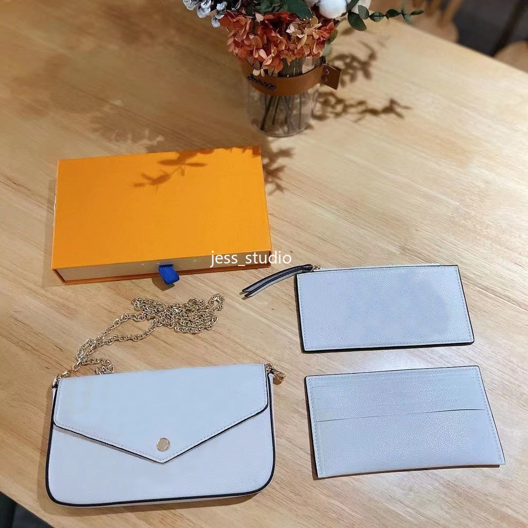 Fashion Ladies Coin Purse Three-piece Women Handbag High Quality Genuine Leather Wallet Messenger Shoulder Bag Pink Blue White, Not sold separately box
Fashion Ladies Coin Purse Three-piece Women Handbag High Quality Genuine Leather Wallet Messenger Shoulder Bag Pink Blue White, Not sold separately box