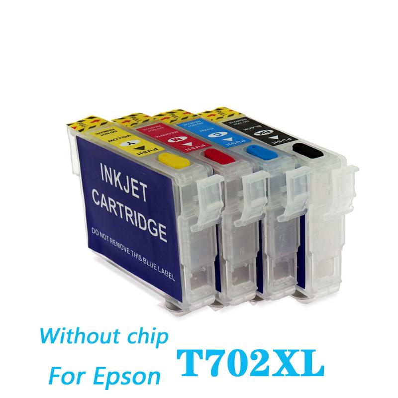4pcs Refillable Ink Cartridge For WorkForce Pro WF-3720/WF-3730/WF-3733 Without ARC Chip T702XL1 T702XL2 T702XL3 T702XL4 Refill Kits
4pcs Refillable Ink Cartridge For WorkForce Pro WF-3720/WF-3730/WF-3733 Without ARC Chip T702XL1 T702XL2 T702XL3 T702XL4 Refill Kits