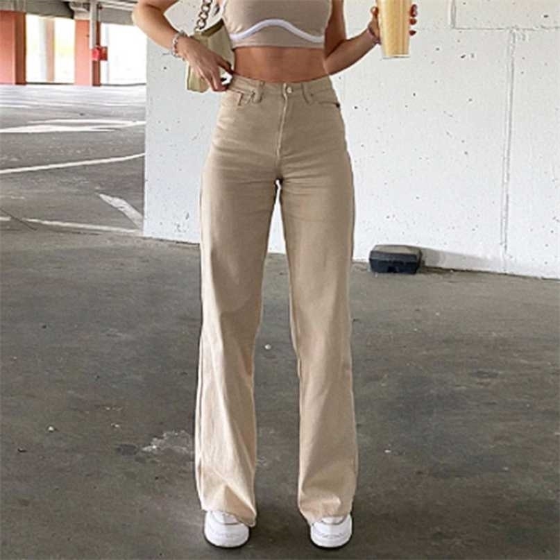 High waist slimming loose stretch denim wide leg pants women y2k fashion trend casual comfortable jeans 211115