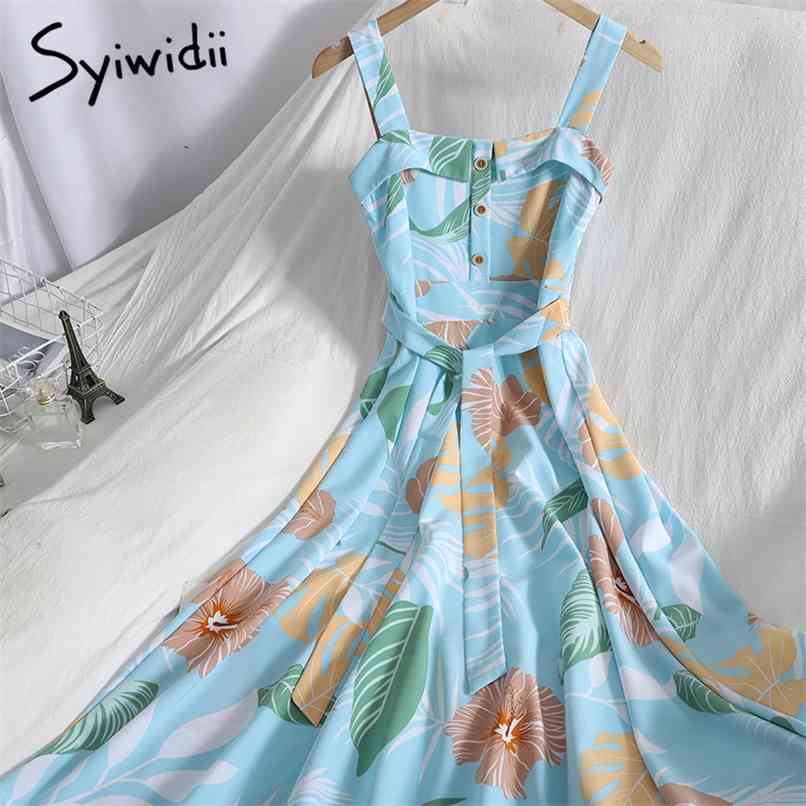 Fashion Print High Waist Spaghetti Strap Dresses Women Breasted Bandage Sleeveless A-line Clothing Summer Korean 210607, White
Fashion Print High Waist Spaghetti Strap Dresses Women Breasted Bandage Sleeveless A-line Clothing Summer Korean 210607, White