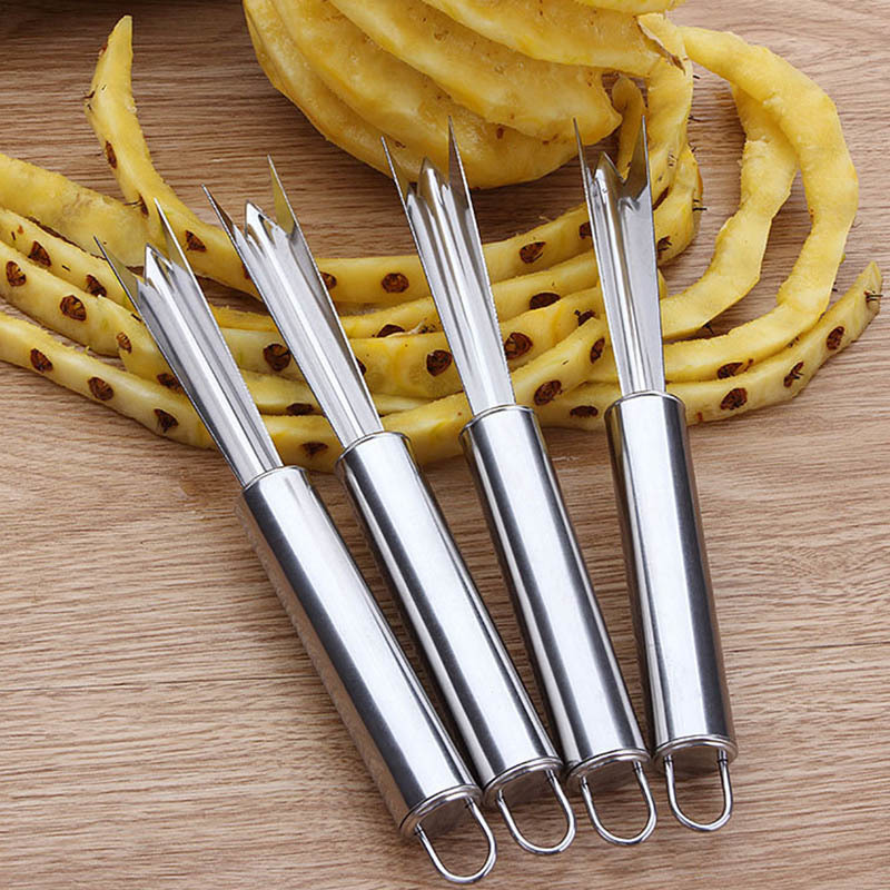 stainless steel Fruit Pineapple Peeler Easy Cleaning Slicers Portable Non-slip Pineapple Knife Fruit Salad Kitchen Tools