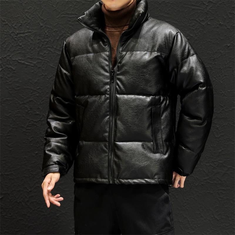 Men's Jackets Black Leather quilted coat, fashion high collar windbreaker, pocket cotton jacket, autumn and winter
Men's Jackets Black Leather quilted coat, fashion high collar windbreaker, pocket cotton jacket, autumn and winter