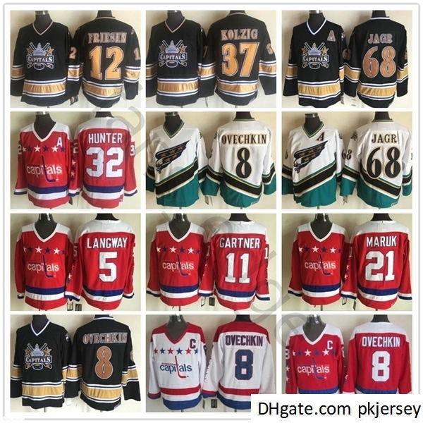 Vintage Washington Capitals 8 Alex Ovechkin 68 Jaromir Jagr 77 Oshie 37 Kolzig 12 Friesen 11 Gartner 32 Hunter Langway Maruk Hockey Jerseys, Black;red
Vintage Washington Capitals 8 Alex Ovechkin 68 Jaromir Jagr 77 Oshie 37 Kolzig 12 Friesen 11 Gartner 32 Hunter Langway Maruk Hockey Jerseys, Black;red