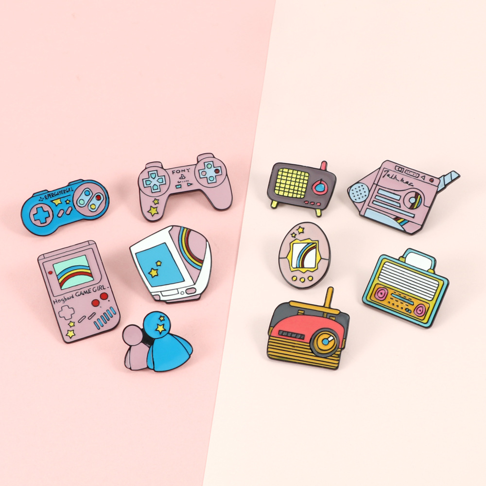 Cartoon Cute Girls Pink Brooches Vintage Radio TV Game Machine Characters Enamel Pins Fashion Art Jewelry Children Denim Badges, Mixed colors
Cartoon Cute Girls Pink Brooches Vintage Radio TV Game Machine Characters Enamel Pins Fashion Art Jewelry Children Denim Badges, Mixed colors