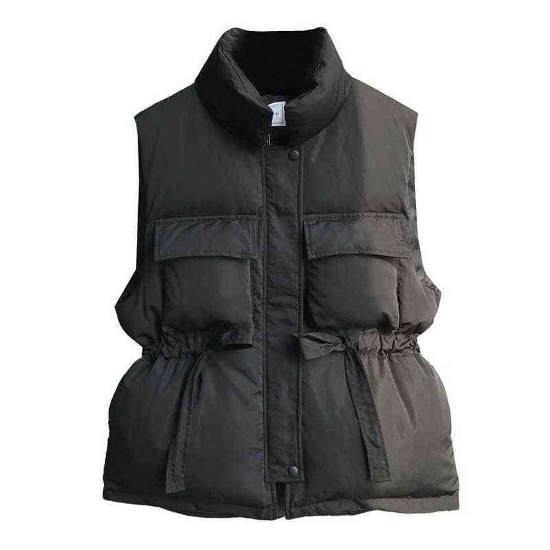 Winter Spring Warm Vest Korean Loose Coat Thickening Before Short and Long Waist Cotton Waistcoat Women Puffer Jacket 211105