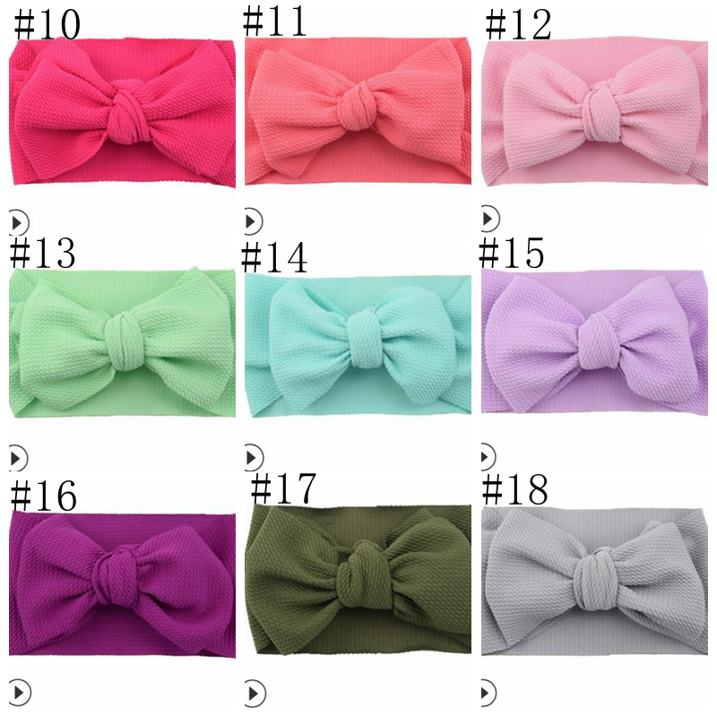 Baby Girl Headband Big Bow Hairbands DIY Bowknot Newborn Turban Solid Wide Head Wrap Infant Headwear Hair Accessories 34 Colors BT6666