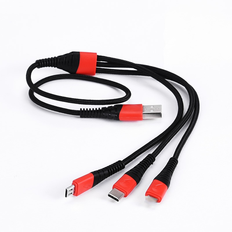 4ft 1.2m 2A Fast Charge Cable Micro 8 Pin Type C 3 in 1 Multi Phone Charger Cable(The logistics price Pls Contact us)