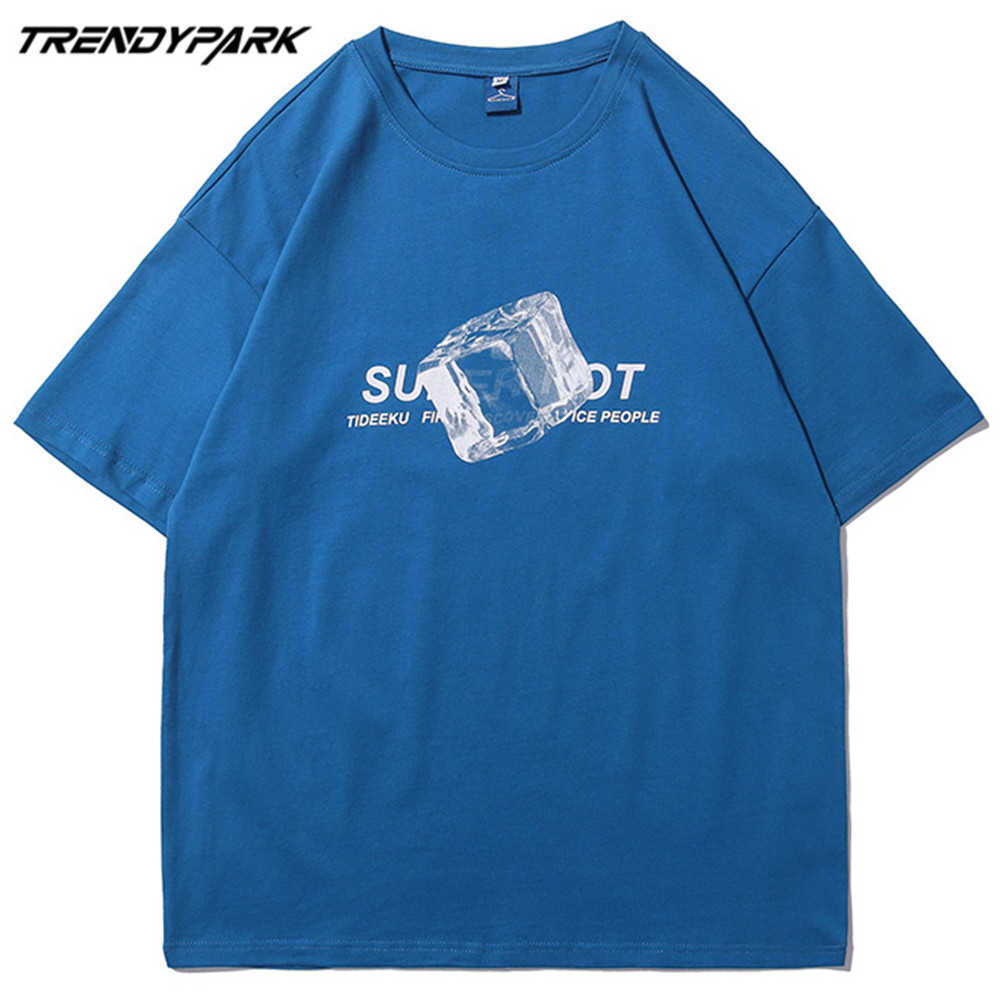 Men's Tshirt Summer Short Sleeve Ice Cubes Printed Hip Hop Oversized Cotton Casual Harajuku Streetwear Top Tshirts Clothing 210601
