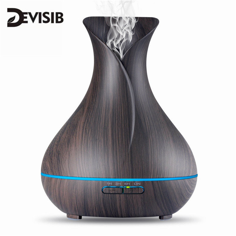DEVISIB 400ml Aroma Essential Oil Diffuser Wood Grain Ultrasonic Cool Mist Humidifier 7 Color LED Light for Office Home Bedroom
DEVISIB 400ml Aroma Essential Oil Diffuser Wood Grain Ultrasonic Cool Mist Humidifier 7 Color LED Light for Office Home Bedroom