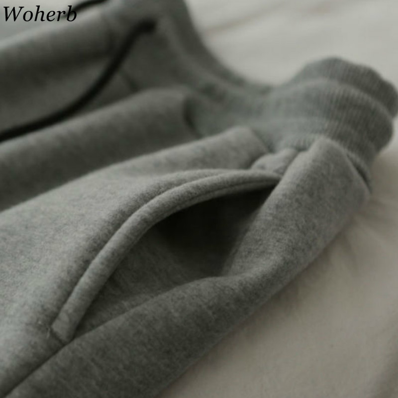 Korean Style Embroidery Harem Pants Women Casual Loose Thick Sweatpants Autumn Winter Trousers Female Fashion 91382 210519