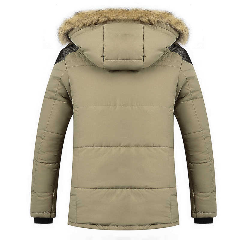 Men Autumn Winter Warm Thick Fleece Parkas Men Waterproof Hooded Fur Collar Parka Jacket Coat Men Fashion Casual Parkas 211014