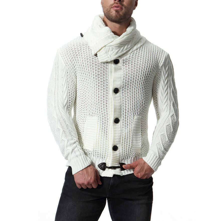 Fashion Thick Sweaters Cardigan Coat Men Slim Fit Jumpers Knit Zipper Warm Winter Business Style Men Clothes 210818