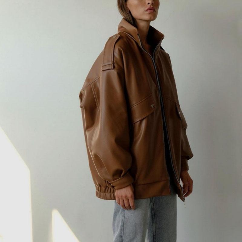 Women's Leather & Faux Conkor Fashion High Imitation Coats Women Elegant Casual PU Jackets Oversize Loose Ladies, Khaki
Women's Leather & Faux Conkor Fashion High Imitation Coats Women Elegant Casual PU Jackets Oversize Loose Ladies, Khaki