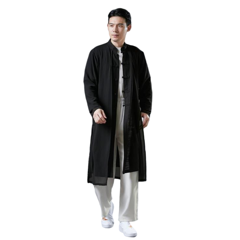 Arrival Double Layer Pure Chiffon Chinese Ethnic Style Cotton - Tang Dynasty Tradional Suit Men's Trench Coats, Black
Arrival Double Layer Pure Chiffon Chinese Ethnic Style Cotton - Tang Dynasty Tradional Suit Men's Trench Coats, Black