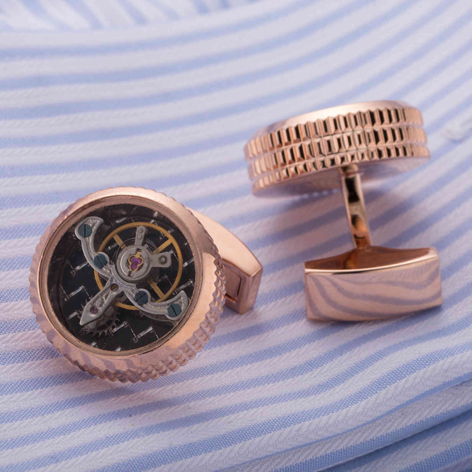 Tourbillon Cuff Balance Wheel Mechanical Cufflink Watch Men's French Shirt Sleeve Nail 630