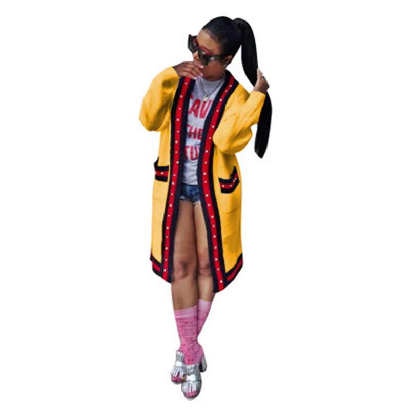 Womens Cardigan Sweaters Fashion Trend Loose Casual Long Sleeve Pullover Tops Designer Female Autumn Pearl Decorative Ribbon Sweater, Yellow
Womens Cardigan Sweaters Fashion Trend Loose Casual Long Sleeve Pullover Tops Designer Female Autumn Pearl Decorative Ribbon Sweater, Yellow