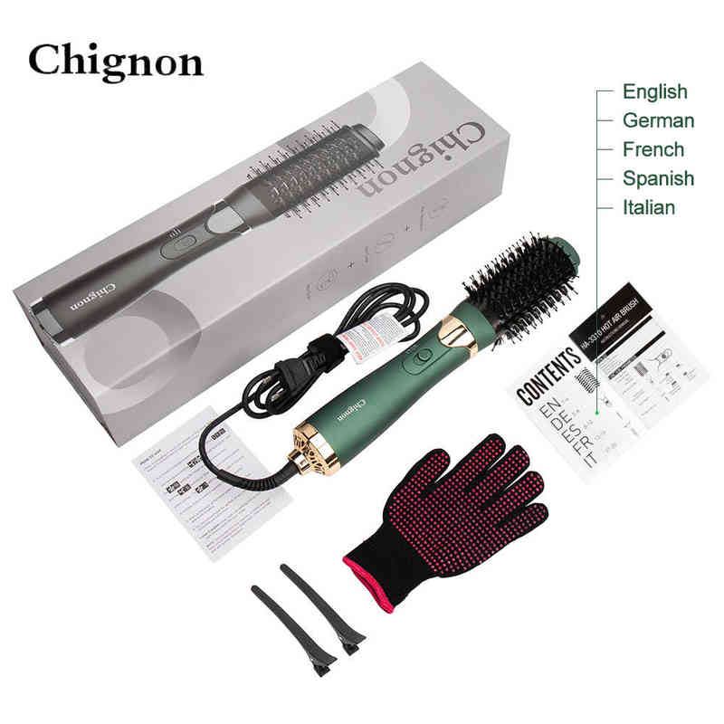 Upgraded Air Brush One Step Hair Dryer and Styler Volumizer 3 in 1 with Ion Generator Salon Straightener Curler Comb 220122