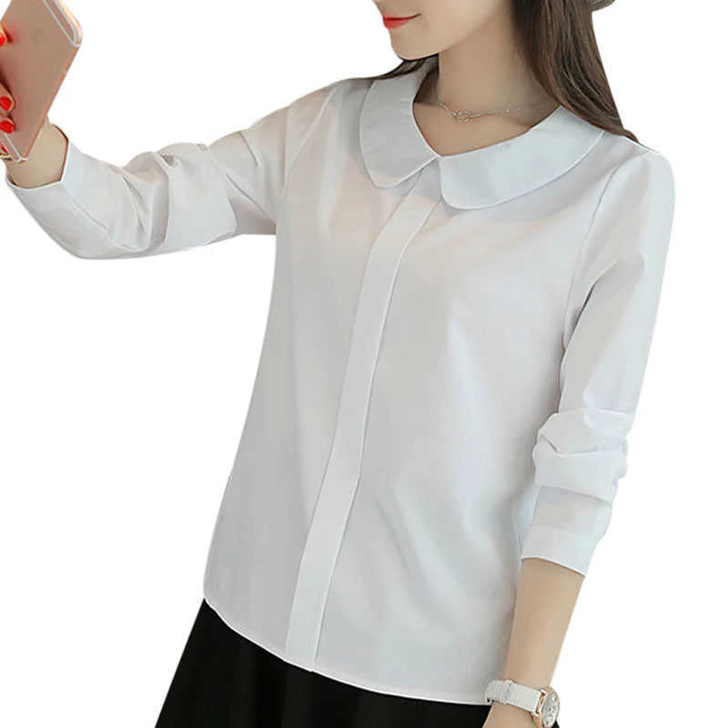 Peter Pan Collar Ladies Chiffon Blouse Long Sleeve Women Summer White Office Shirt Female Vintage Blusas Feminina DF2385 210609
Peter Pan Collar Ladies Chiffon Blouse Long Sleeve Women Summer White Office Shirt Female Vintage Blusas Feminina DF2385 210609