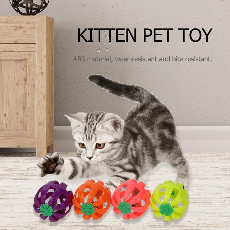 Cat Toys 18 Pcs Colourful Pet Kitten Play Balls With Jingle Lightweight Bell Pounce Chase Rattle Toy For