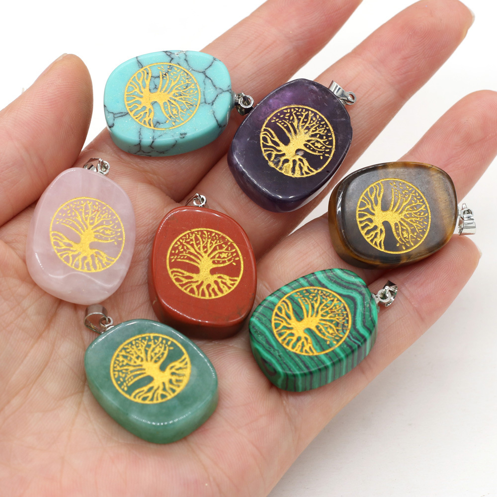 Chakra Reiki Healing semi-precious stone pendant Charms Tree of life Pattern Pendants Amulet Crystal Meditation for Men Women Jewelry Making
Chakra Reiki Healing semi-precious stone pendant Charms Tree of life Pattern Pendants Amulet Crystal Meditation for Men Women Jewelry Making