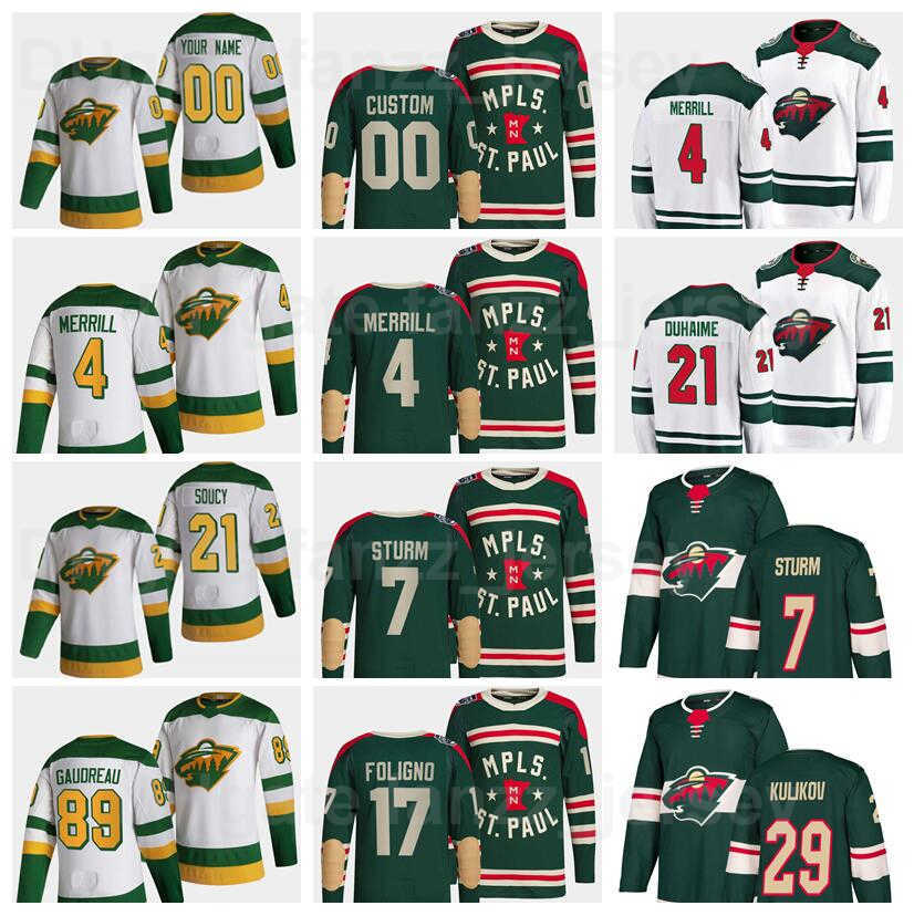 Minnesota Wild Hockey 89 Frederick Gaudreau Jersey 17 Marcus Foligno 21 Brandon Duhaime 7 Nico Sturm 29 Dmitry Kulikov 4 Jon Merrill Reverse, Black;red
Minnesota Wild Hockey 89 Frederick Gaudreau Jersey 17 Marcus Foligno 21 Brandon Duhaime 7 Nico Sturm 29 Dmitry Kulikov 4 Jon Merrill Reverse, Black;red