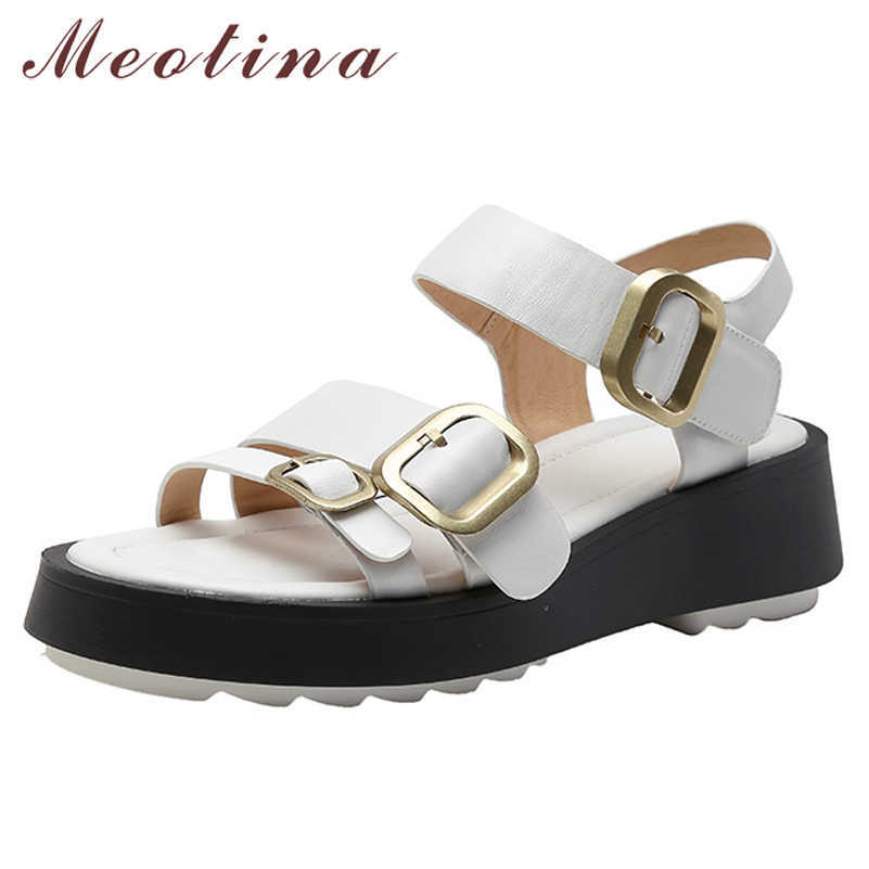 Meotina Shoes Women Natural Genuine Leather Sandals Flat Buckle Sandals Square Toe Cow Leather Ladies Footwear Summer Black 210608, Beige
Meotina Shoes Women Natural Genuine Leather Sandals Flat Buckle Sandals Square Toe Cow Leather Ladies Footwear Summer Black 210608, Beige