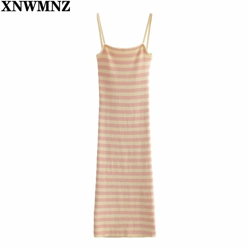 Women Chic Fashion Striped Knitted Midi Dress summer Vintage O Neck Thin Straps Female Dresses Vestidos Mujer 210520, Pink
Women Chic Fashion Striped Knitted Midi Dress summer Vintage O Neck Thin Straps Female Dresses Vestidos Mujer 210520, Pink