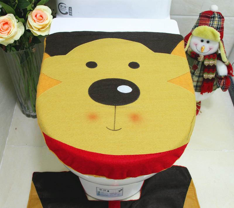 Decorations For Home Snowman Santa Claus Seat Cover Toilet lid Elf New Year Christmas Ornamets new Free shipping