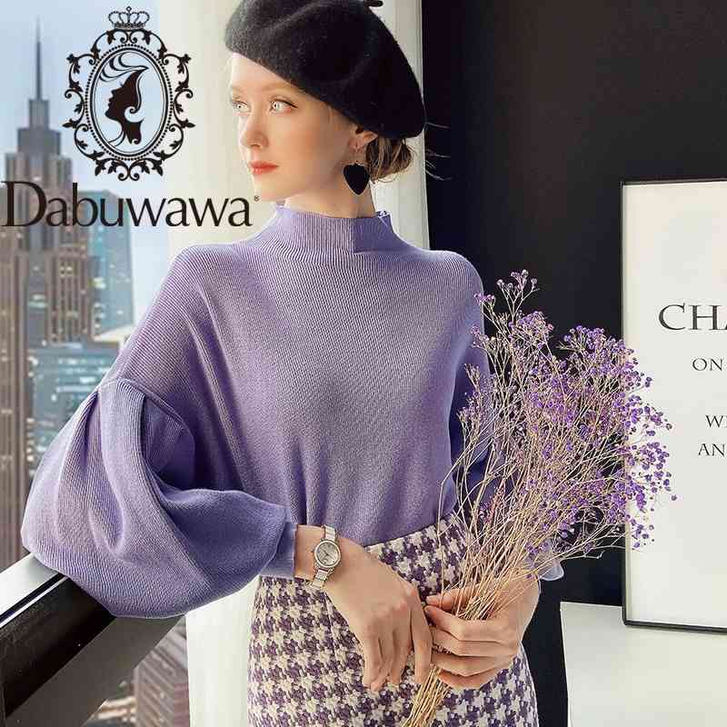 Dabuwawa Vintage Purple Knit Pullover Sweater Women Lantern Sleeve Mock Neck Autumn Winter Loose Fit Sweaters Female DT1DKT007 210520
Dabuwawa Vintage Purple Knit Pullover Sweater Women Lantern Sleeve Mock Neck Autumn Winter Loose Fit Sweaters Female DT1DKT007 210520