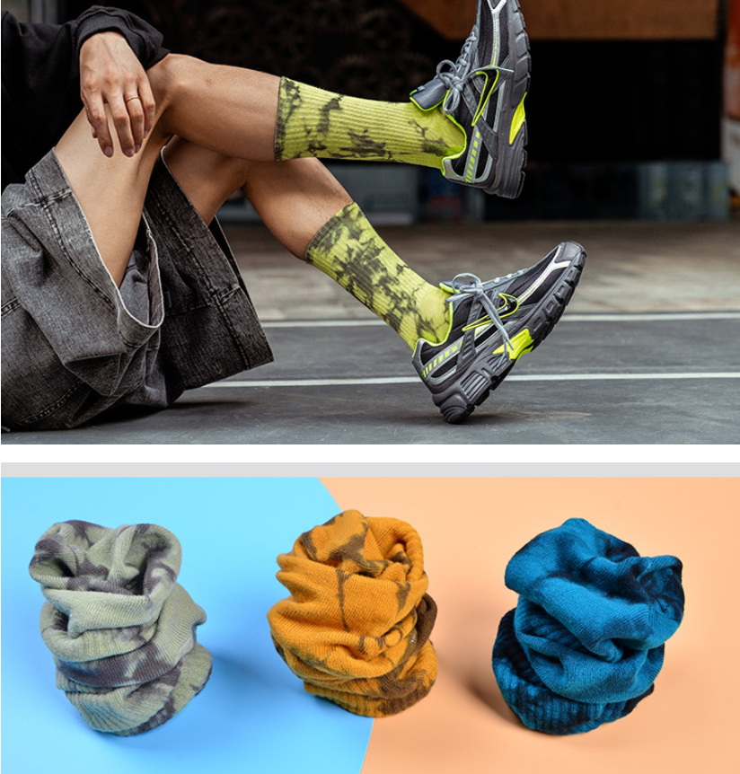 New Arrival Men socks Tie-dye breathable Cotton socks Casual Colorful Novelty Pattern Funny Socks