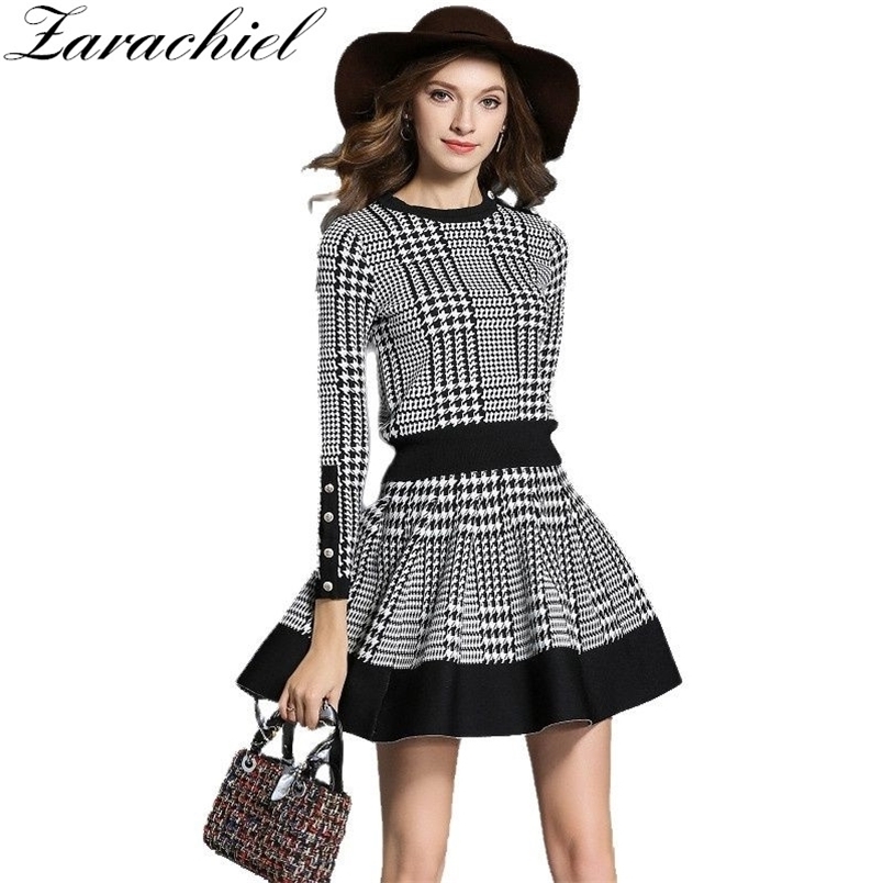 Autumn Winter Plaid Sweater Skirt Suit Women 2 Piece Set Long Sleeve O Neck Button Knitted Skirt Set Crop And A Line Skirt 211109, Red
Autumn Winter Plaid Sweater Skirt Suit Women 2 Piece Set Long Sleeve O Neck Button Knitted Skirt Set Crop And A Line Skirt 211109, Red
