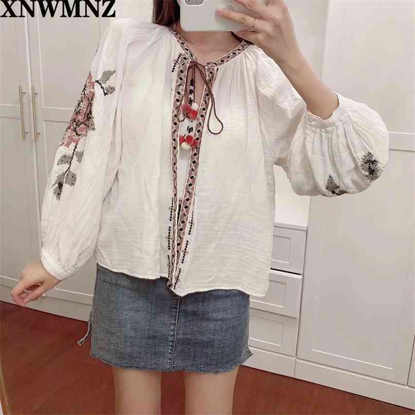 BOHO blouse cotton floral embroidered tassel long lantern sleeve loose Casual hippie women tops and shirt 210520, White
BOHO blouse cotton floral embroidered tassel long lantern sleeve loose Casual hippie women tops and shirt 210520, White