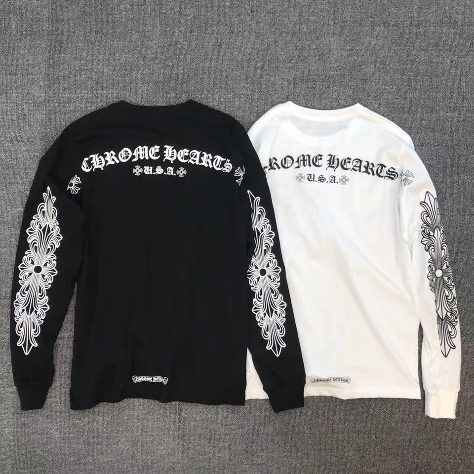 Chrome/hearts 2019 new brand crosin long sleeve Sanskrit loose pure cotton high end horseshoe t-shirt men's and women's bottomed s, Black
Chrome/hearts 2019 new brand crosin long sleeve Sanskrit loose pure cotton high end horseshoe t-shirt men's and women's bottomed s, Black