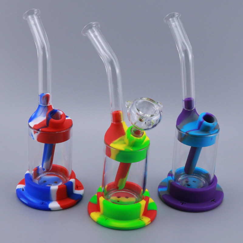 8.5'' LED silicone bong Hookah thick glass water pipes non fading colorful shisha dab rig smoking bubbler
8.5'' LED silicone bong Hookah thick glass water pipes non fading colorful shisha dab rig smoking bubbler