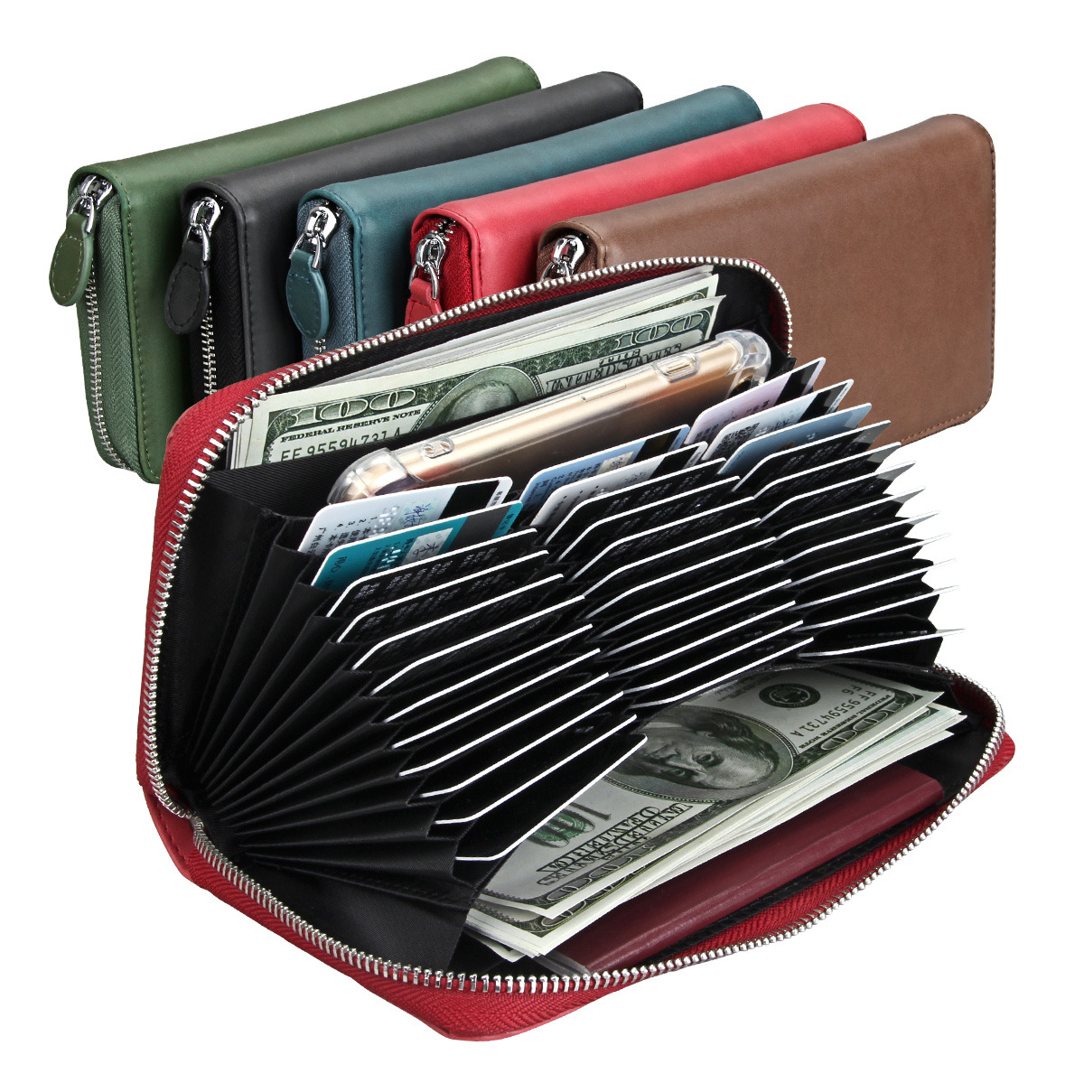 HBP 19 Hight Quality Fashion Men Women Real Leather Credit Card Holder Rfid Card Case Coin Purse Wallet