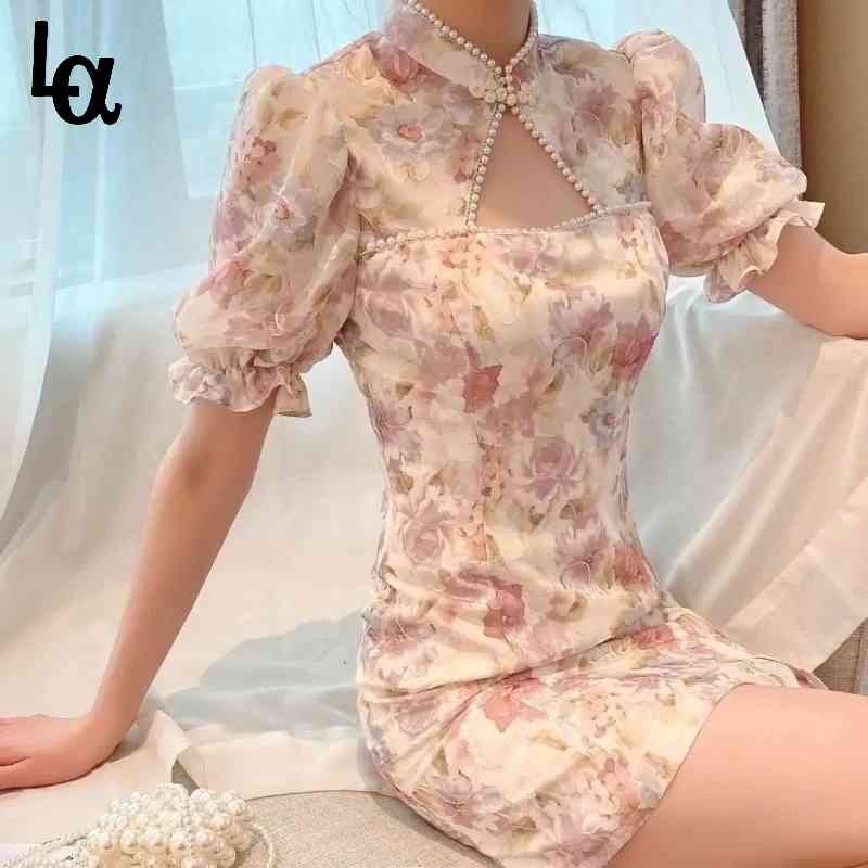 Elegant Print Floral Dress Women Sexy Vintage Sweet Kawaii Puff Sleeve Casual Party Split Summer 210519, Short print dress
Elegant Print Floral Dress Women Sexy Vintage Sweet Kawaii Puff Sleeve Casual Party Split Summer 210519, Short print dress