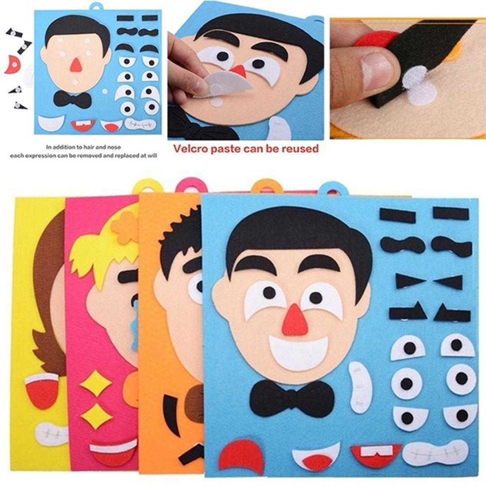 Expressions DIY Felt Fabric Handmade Stickers for Children Emotion Change Puzzle Teaching Aids Kids Educational Toys
Expressions DIY Felt Fabric Handmade Stickers for Children Emotion Change Puzzle Teaching Aids Kids Educational Toys