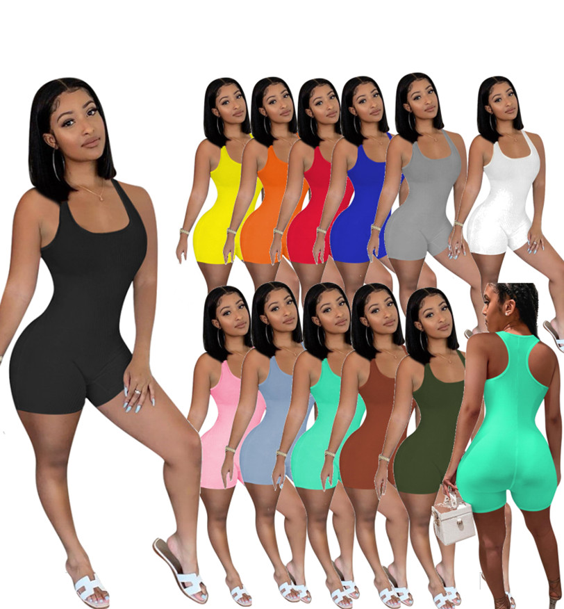 Women Jumpsuits Sleeveless Scoop Neck Rompers Summer Solid Color Skinny Shorts -2XL Sexy Clothes Casual Clothing 5036, Mix color
Women Jumpsuits Sleeveless Scoop Neck Rompers Summer Solid Color Skinny Shorts -2XL Sexy Clothes Casual Clothing 5036, Mix color
