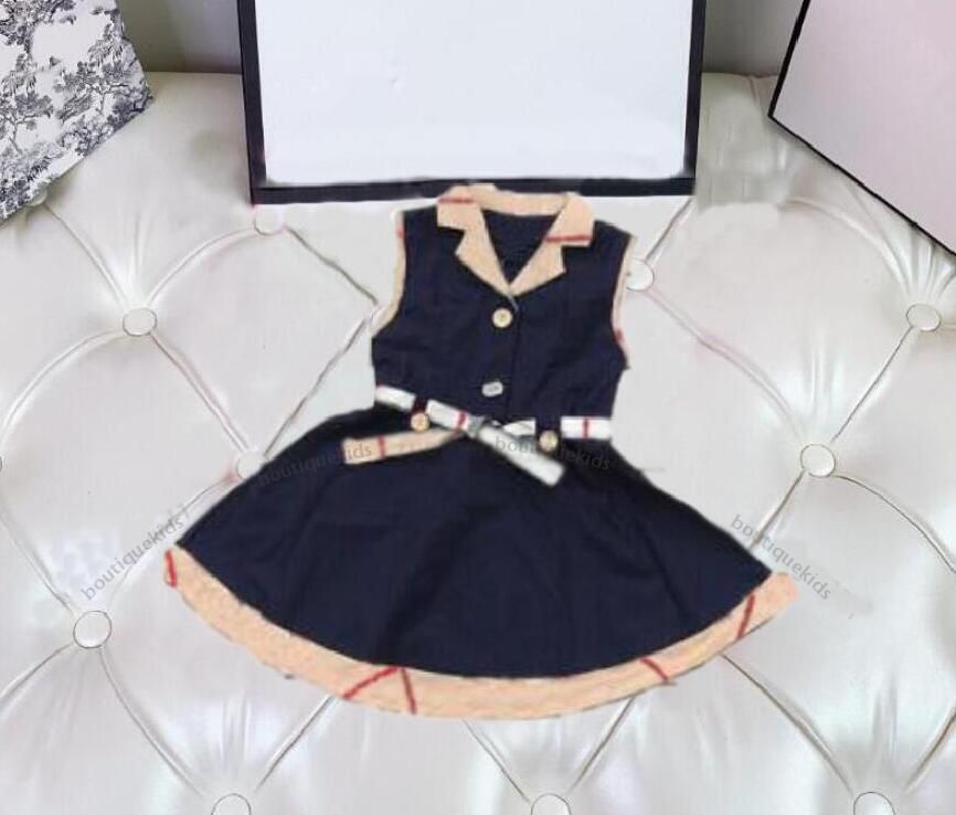 Girl's Dresses Sleeveless lapel Dress Kid Elegant Summer Baby Girl Designer Clothes Kids, #plaid1
Girl's Dresses Sleeveless lapel Dress Kid Elegant Summer Baby Girl Designer Clothes Kids, #plaid1