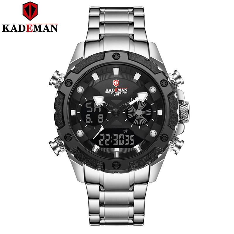 Wristwatches KADEMAN Men Military Sport Watches Men's Digital Quartz Clock Full Steel Waterproof Wrist Watch Relogio Masculino, Slivery;brown
Wristwatches KADEMAN Men Military Sport Watches Men's Digital Quartz Clock Full Steel Waterproof Wrist Watch Relogio Masculino, Slivery;brown