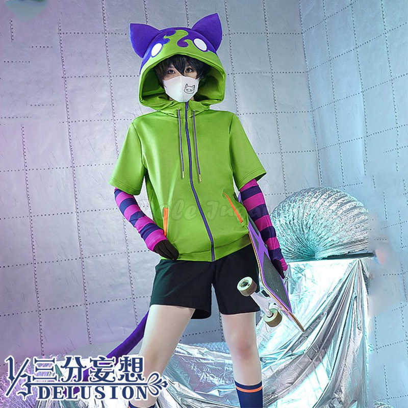 Anime SK8 the Infinity Miya Chinen Cosplay Costume Zipper Hoodie Jacket SK 8 Suits Unisex Tops Coat Shorts Tail Socks C103M111 Y0913
