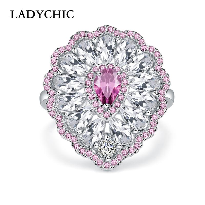 Wedding Rings High Quality Luxury Water Drop Shape Multicolor Cubic Zirconia Ring Pink & Yellow Crystal Jewelry Wholesale
Wedding Rings High Quality Luxury Water Drop Shape Multicolor Cubic Zirconia Ring Pink & Yellow Crystal Jewelry Wholesale