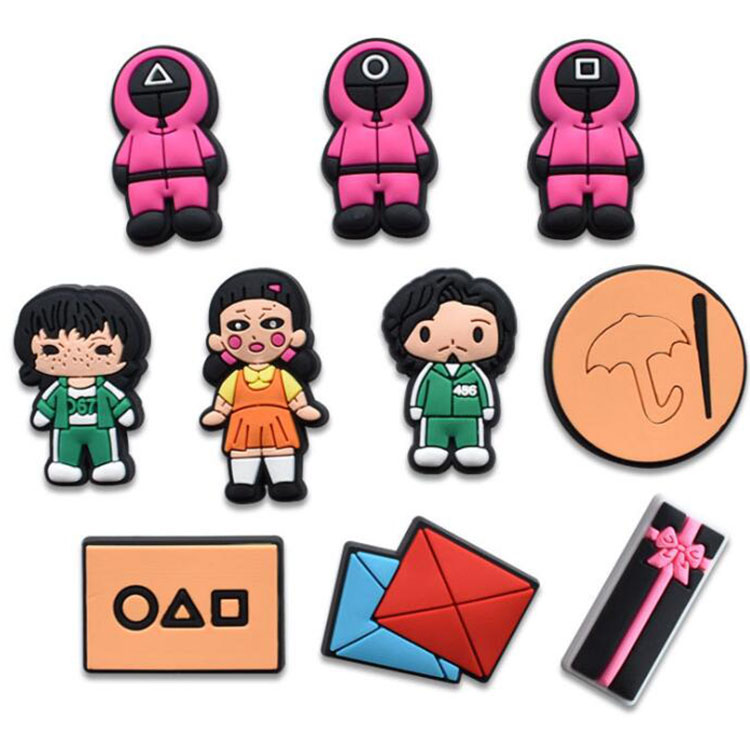 squid game shoes charms fit for croc sneakers accessories decoration clog charm soft pvc rubber x-mas gifts, White;pink
squid game shoes charms fit for croc sneakers accessories decoration clog charm soft pvc rubber x-mas gifts, White;pink