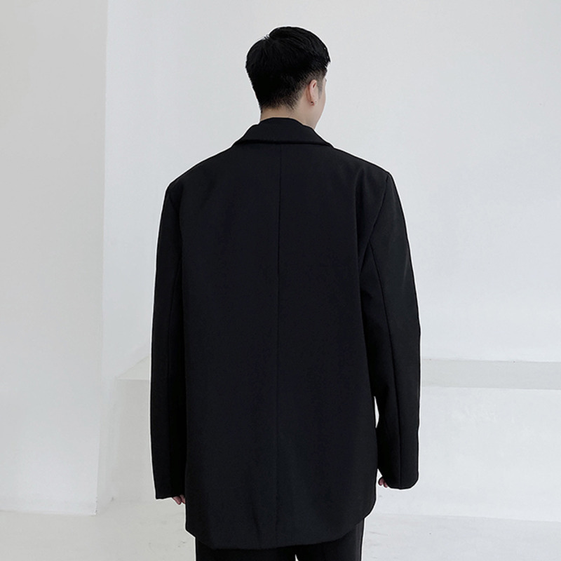 IEFB /men's Wear Spring Autumn Graffiti Printing Black Big Size Blazers Fashionable All-match Loose Suit Coat 9Y4049 210524