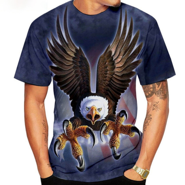 Giant eagle pattern Men 3D Print T-shirt graphic optical illusion short-sleeved party top street punk goth round neck summer, White;black
Giant eagle pattern Men 3D Print T-shirt graphic optical illusion short-sleeved party top street punk goth round neck summer, White;black