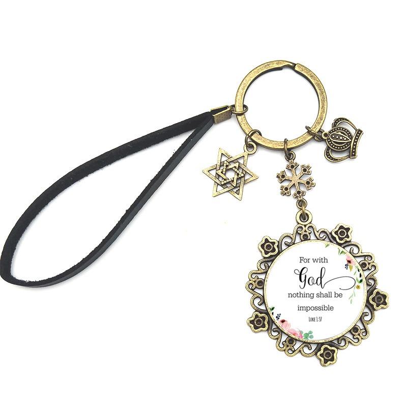 Keychains Vintage Bible Psalm Glass Hexagram Star Crown Snowflake Penadnt Rope Key Chain Bag Keychain Christian Jewelry
Keychains Vintage Bible Psalm Glass Hexagram Star Crown Snowflake Penadnt Rope Key Chain Bag Keychain Christian Jewelry